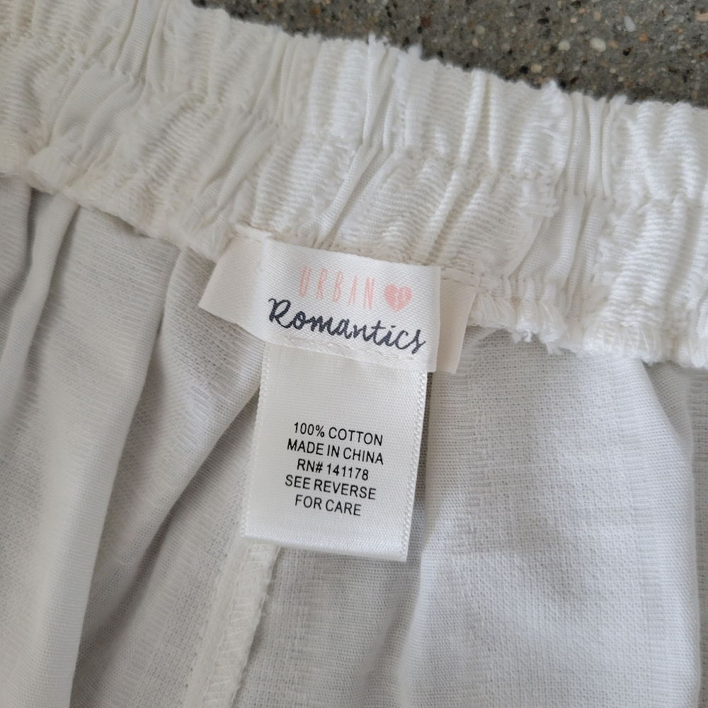 🍒White Cropped Cotton Pants - Picture 6 of 8